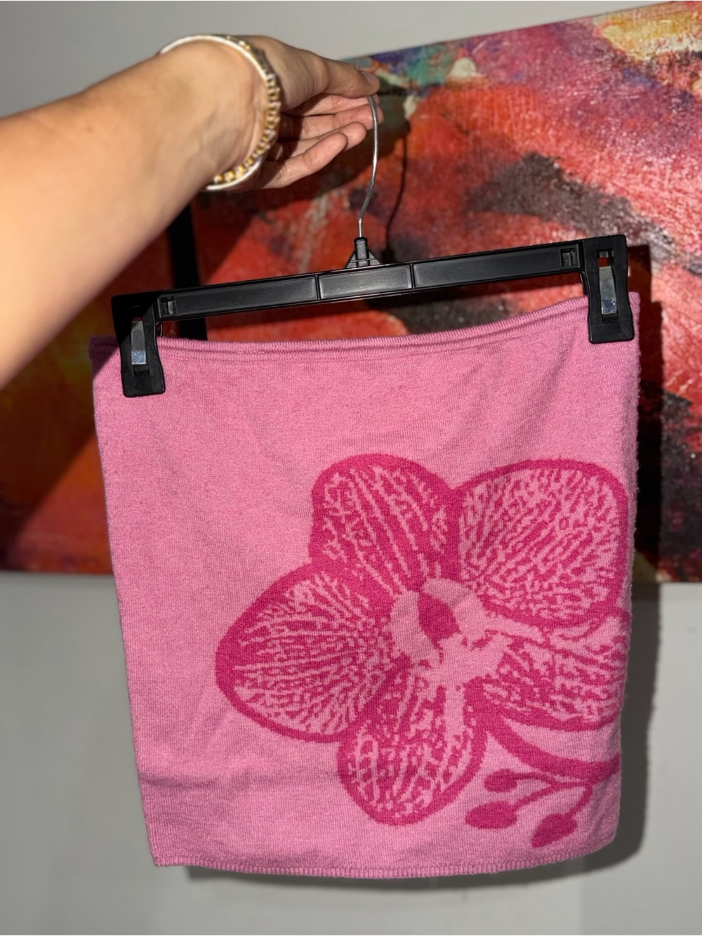 Pink Floral Crop Top - Size: M